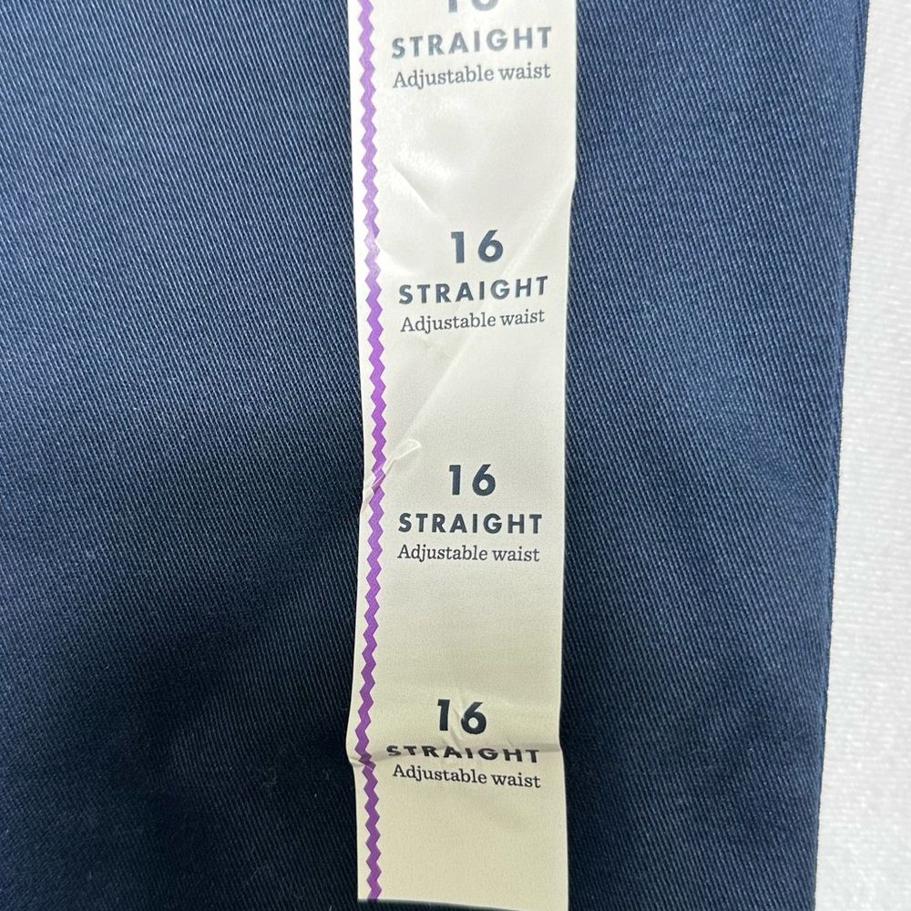 Cat & Jack Girls Straight leg Navy Blue Uniform pant chino - NWT size 16 (pair) - Picture 6 of 7